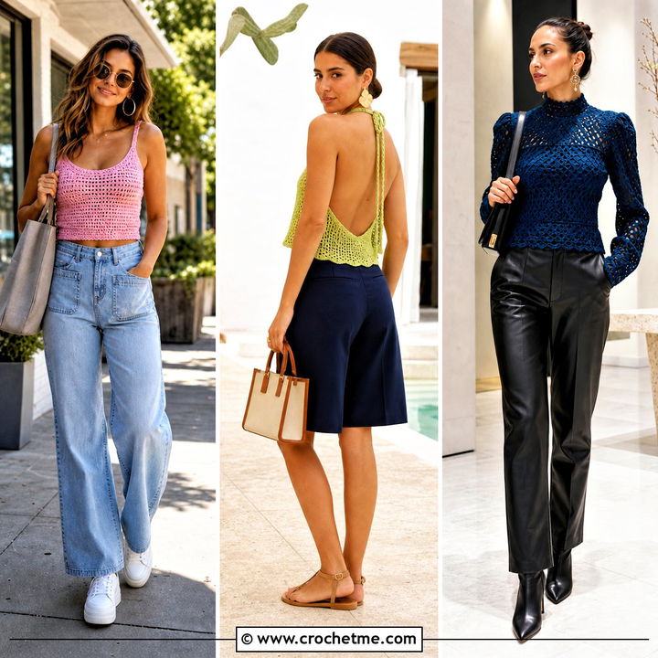 30 70s Crochet Top Outfit Ideas for Retro Summer Style Chic