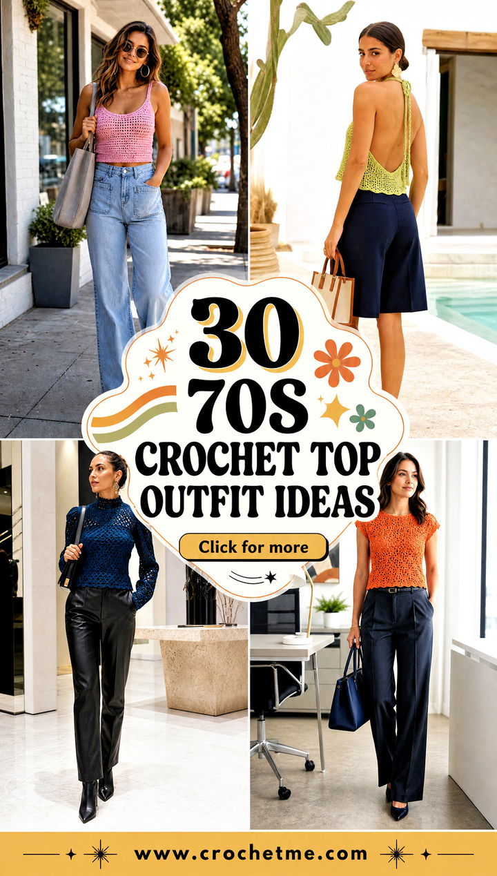30 70s crochet top outfit ideas - 30 70s crochet top outfit ideas