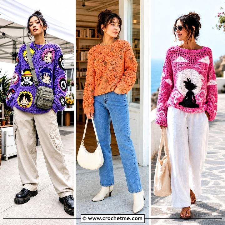 30 Anime Crochet Sweater Outfit Ideas for Stylish Fans Now