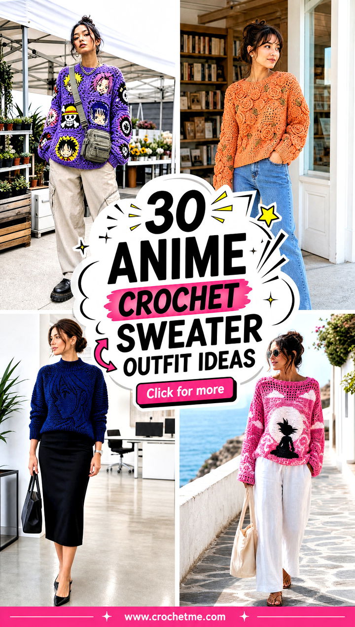 30 Anime Crochet Sweater outfit ideas - 30 Anime Crochet Sweater outfit ideas