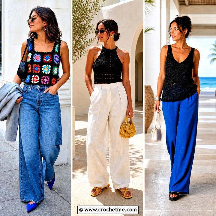 30 Black Crochet Tank Top Outfit Ideas for Sleek Summer Style