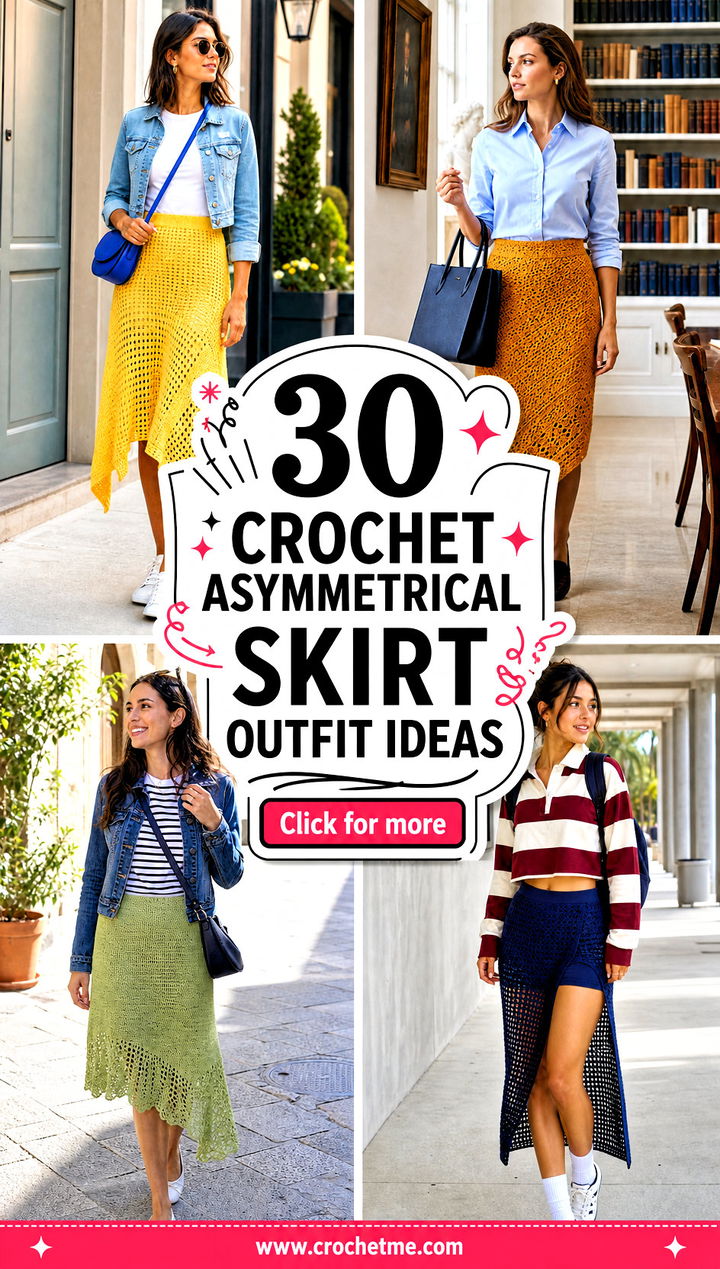 30 Crochet Asymmetrical Skirt outfit ideas - 30 Crochet Asymmetrical Skirt outfit ideas