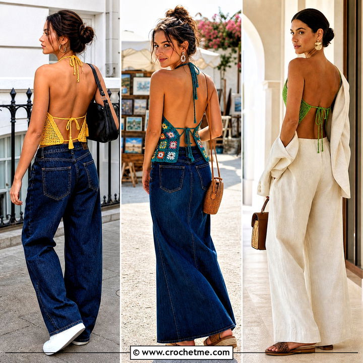 30 Crochet Backless Top Outfit Ideas for Chic Summer Looks