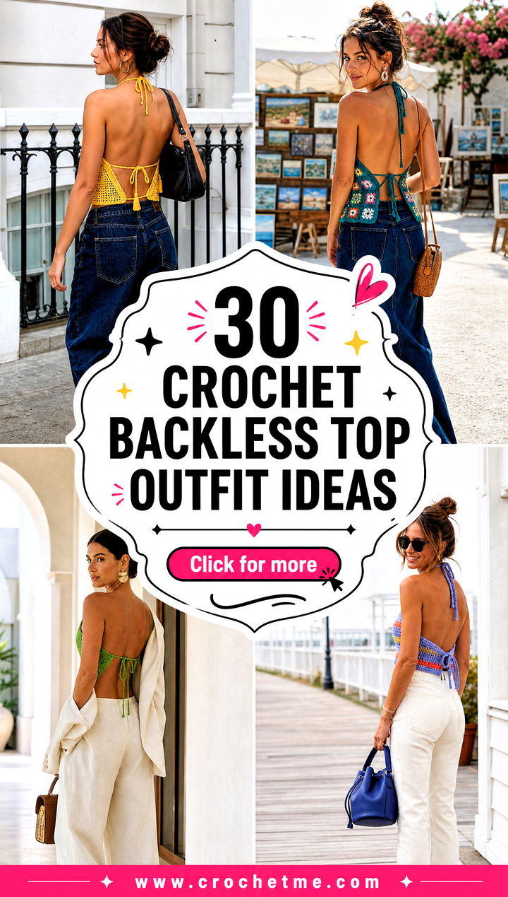 30 Crochet Backless Top outfit ideas - 30 Crochet Backless Top outfit ideas