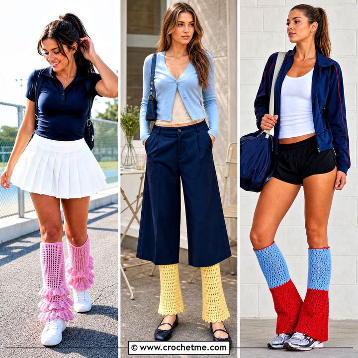 30 Crochet Flared Leg Warmers Outfit Ideas for Retro Style