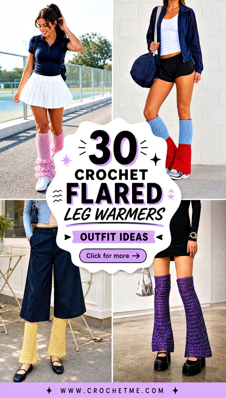 30 Crochet Flared Leg Warmers outfit ideas - 30 Crochet Flared Leg Warmers outfit ideas
