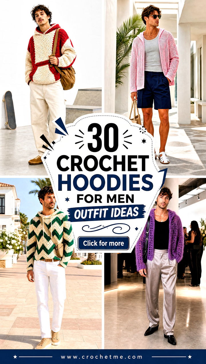 30 Crochet Hoodies For Men outfit ideas - 30 Crochet Hoodies For Men outfit ideas
