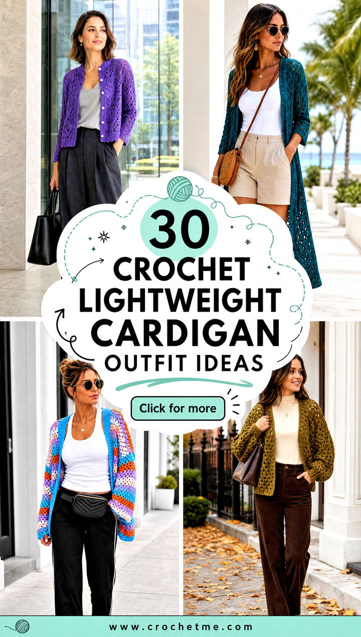 30 Crochet Lightweight Cardigan outfit ideas - 30 Crochet Lightweight Cardigan outfit ideas