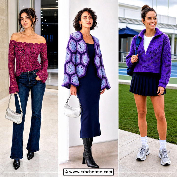 30 Crochet Purple Sweater Outfit Ideas for Cozy Colorful Style