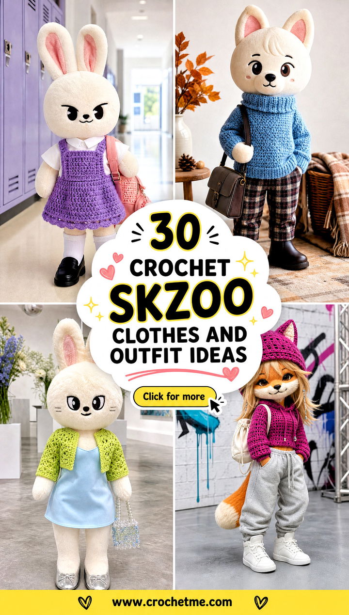 30 Crochet Skzoo Clothes and outfit ideas - 30 Crochet Skzoo Clothes and outfit ideas