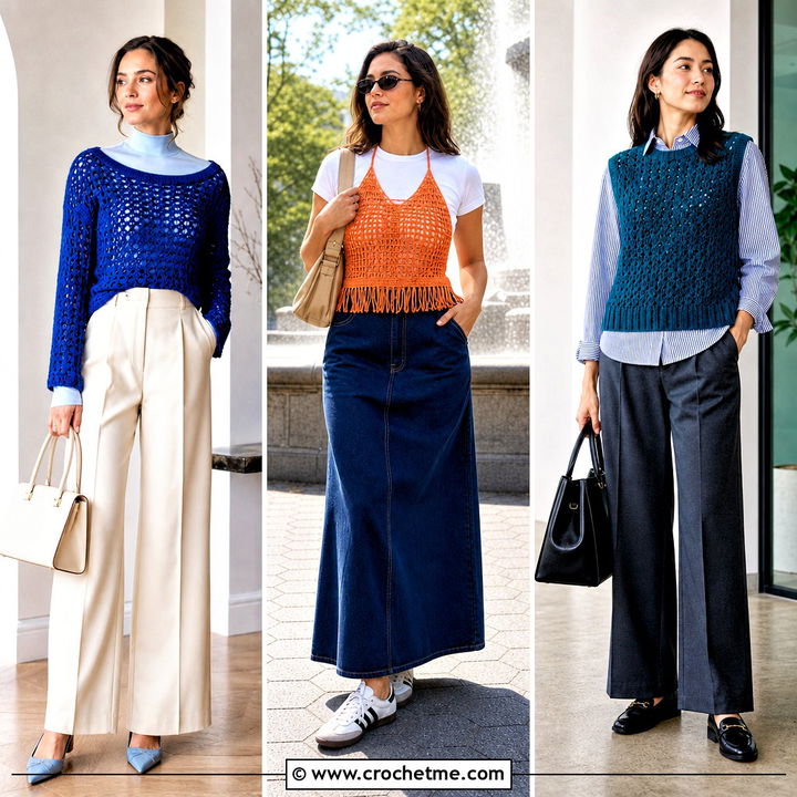 30 Crochet Top Layering Outfit Ideas for Chic Transitions