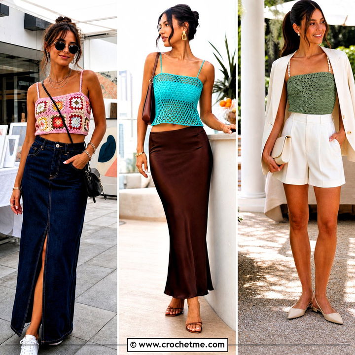 30 Crochet Tube Top With Straps Outfit Ideas for Chic Summer Style