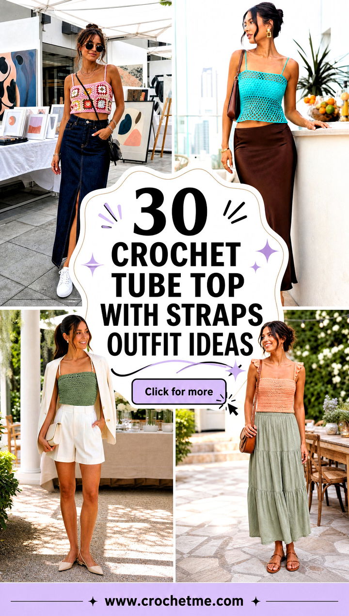 30 Crochet Tube Top With Straps outfit ideas - 30 Crochet Tube Top With Straps outfit ideas