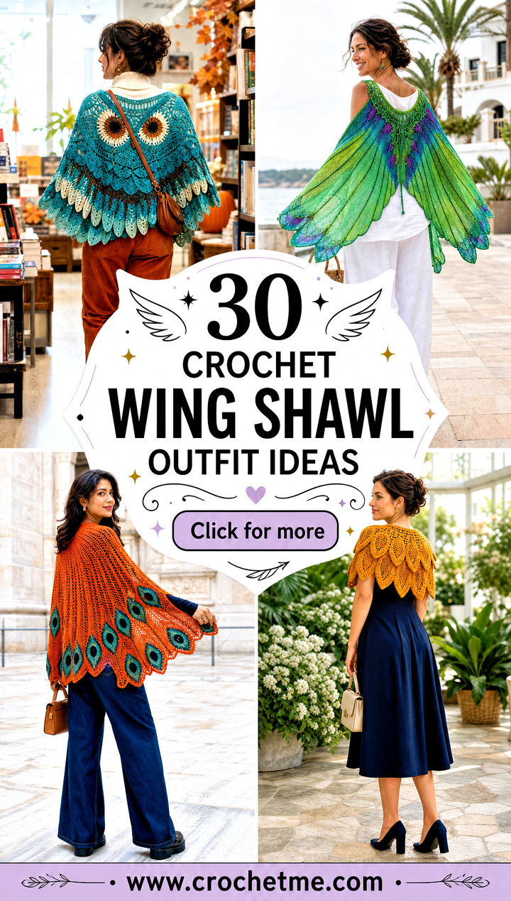 30 Crochet Wing Shawl outfit ideas - 30 Crochet Wing Shawl outfit ideas