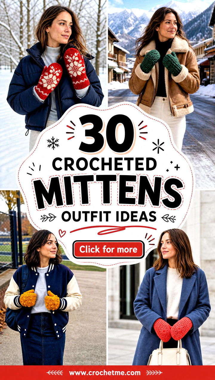 30 Crocheted Mittens outfit ideas - 30 Crocheted Mittens outfit ideas