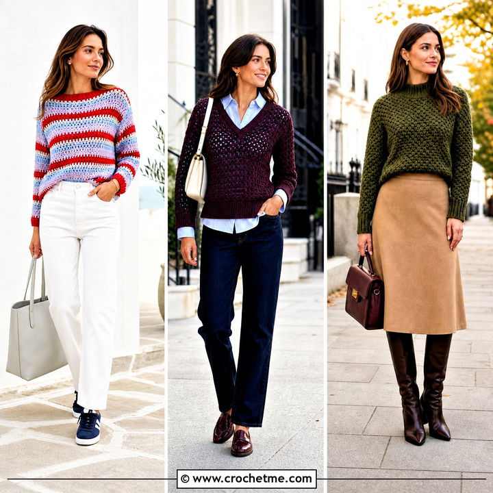 30 Crocheted Sweater Outfit Ideas for Effortless Cozy Style