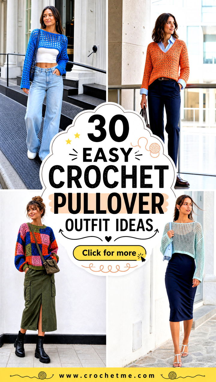 30 Easy Crochet Pullover outfit ideas - 30 Easy Crochet Pullover outfit ideas
