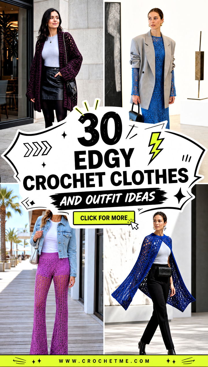 30 Edgy Crochet Clothes and outfit ideas - 30 Edgy Crochet Clothes and outfit ideas