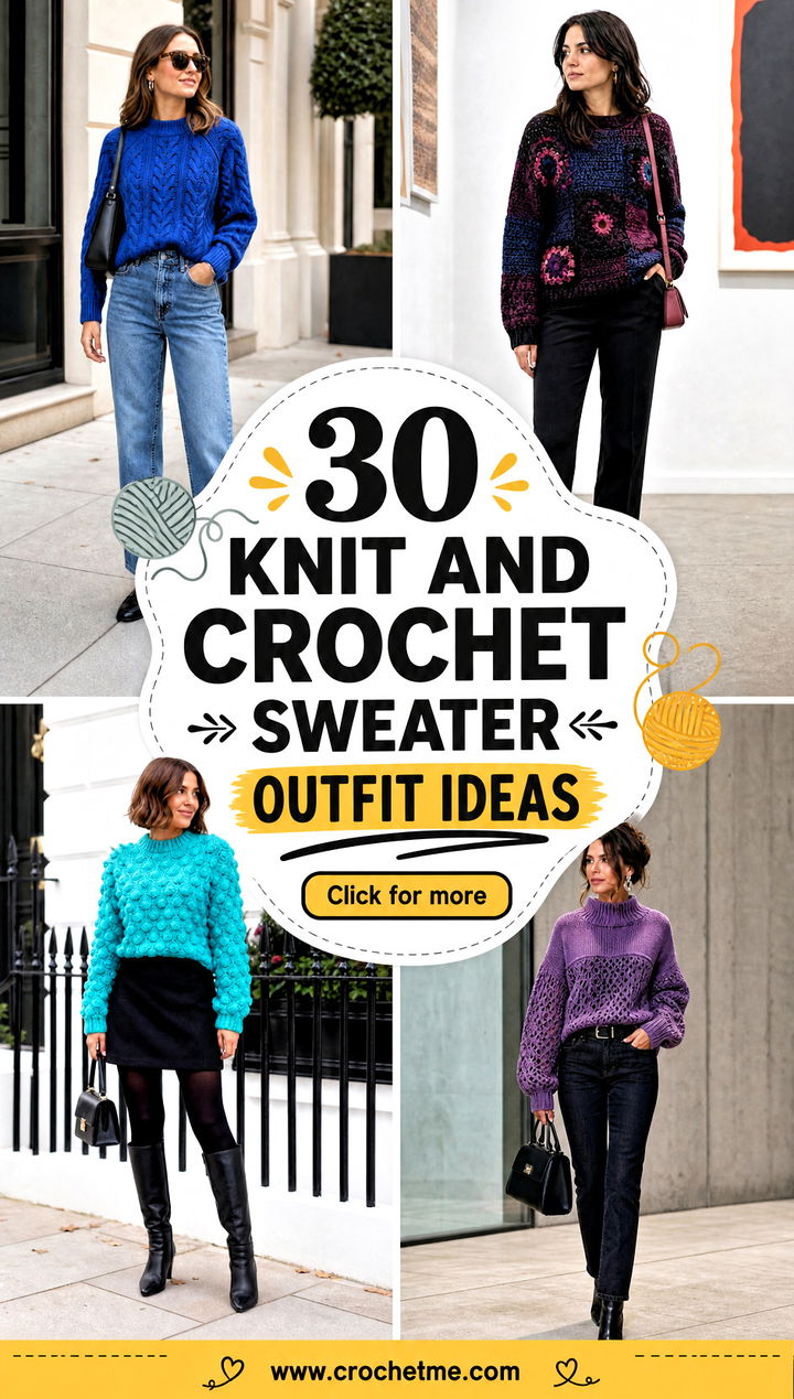 30 Knit And Crochet Sweater outfit ideas - 30 Knit And Crochet Sweater outfit ideas
