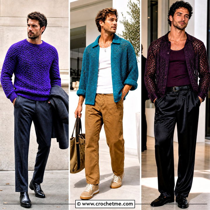 30 Mens Crochet Outfit Ideas for Bold Modern Festival Style