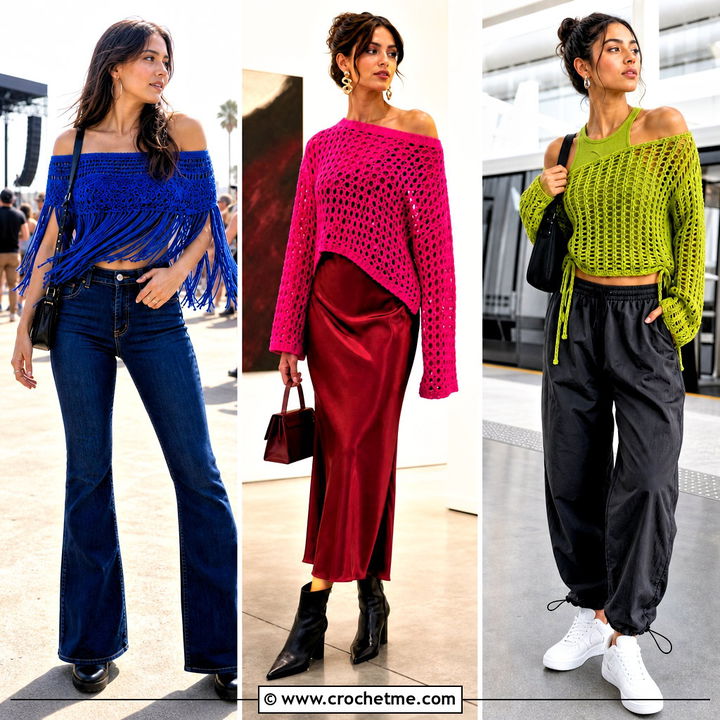 30 Off Shoulder Crochet Top Outfit Ideas for Summer Nights