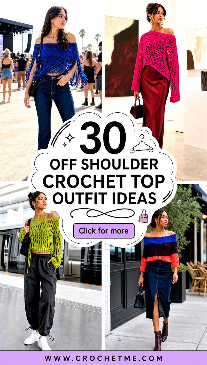 30 Off Shoulder Crochet Top outfit ideas - 30 Off Shoulder Crochet Top outfit ideas