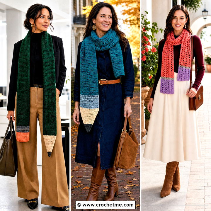 30 Pencil Crochet Scarf Outfit Ideas for Creative Styling