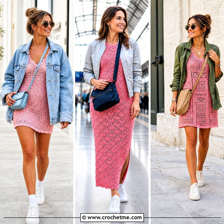 30 Pink Crochet Dress Outfits Ideas for Romantic Summer Style
