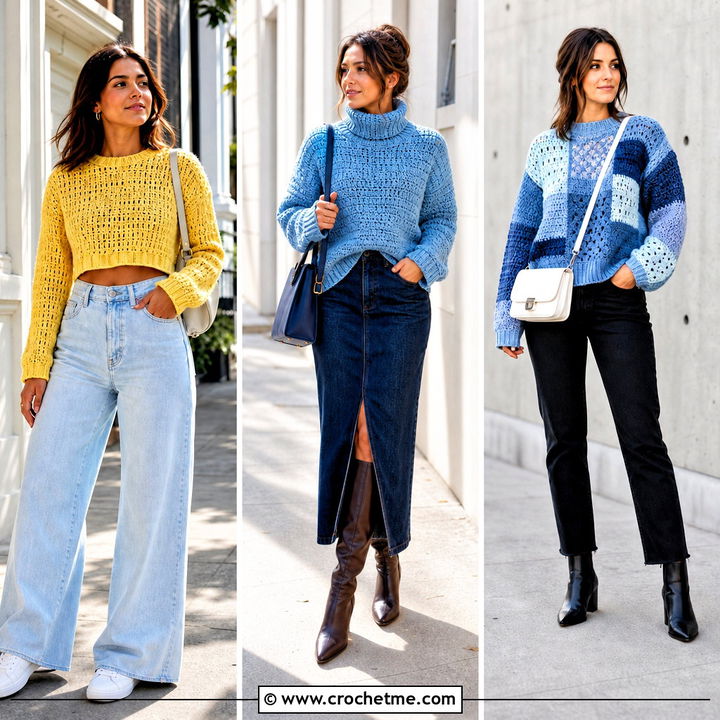 30 Pullover Crochet Sweater Outfit Ideas for Relaxed Cozy Days