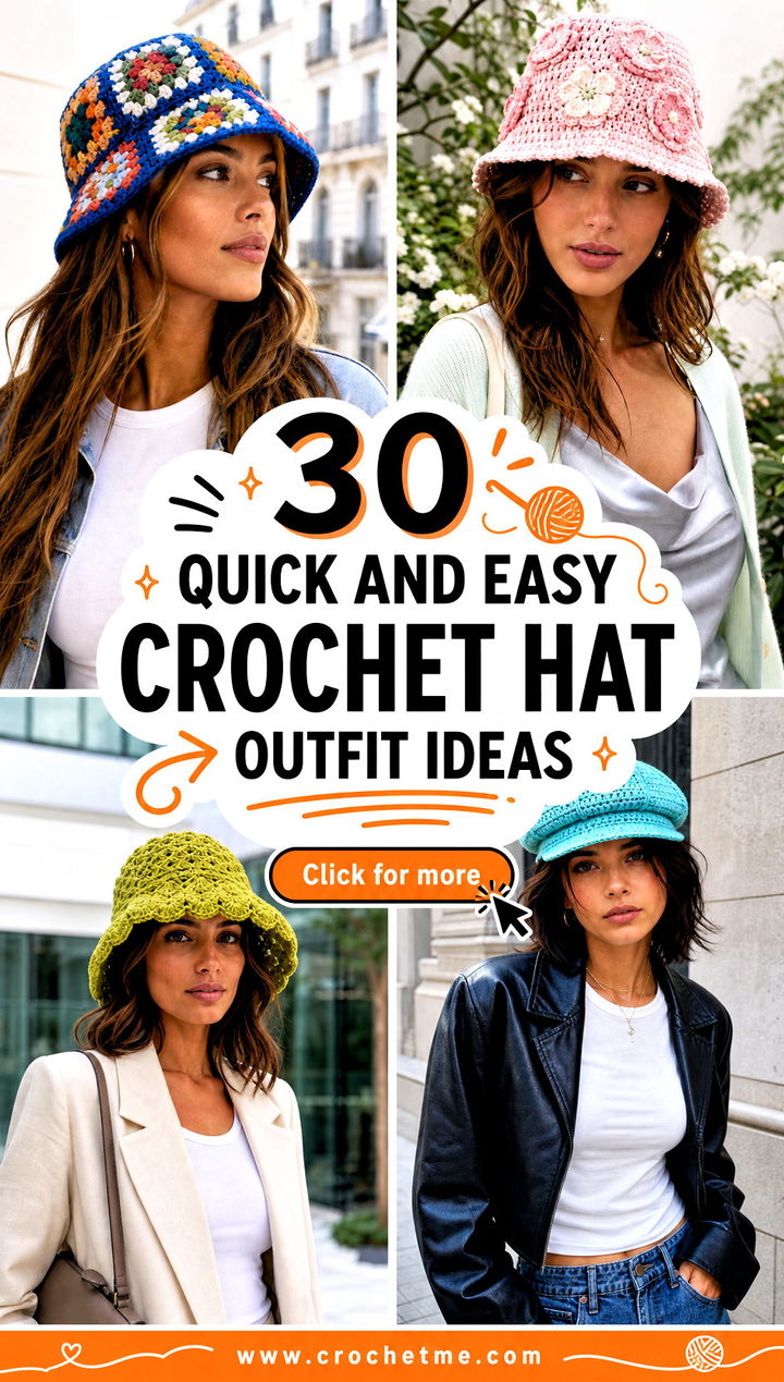 30 Quick And Easy Crochet Hat outfit ideas - 30 Quick And Easy Crochet Hat outfit ideas