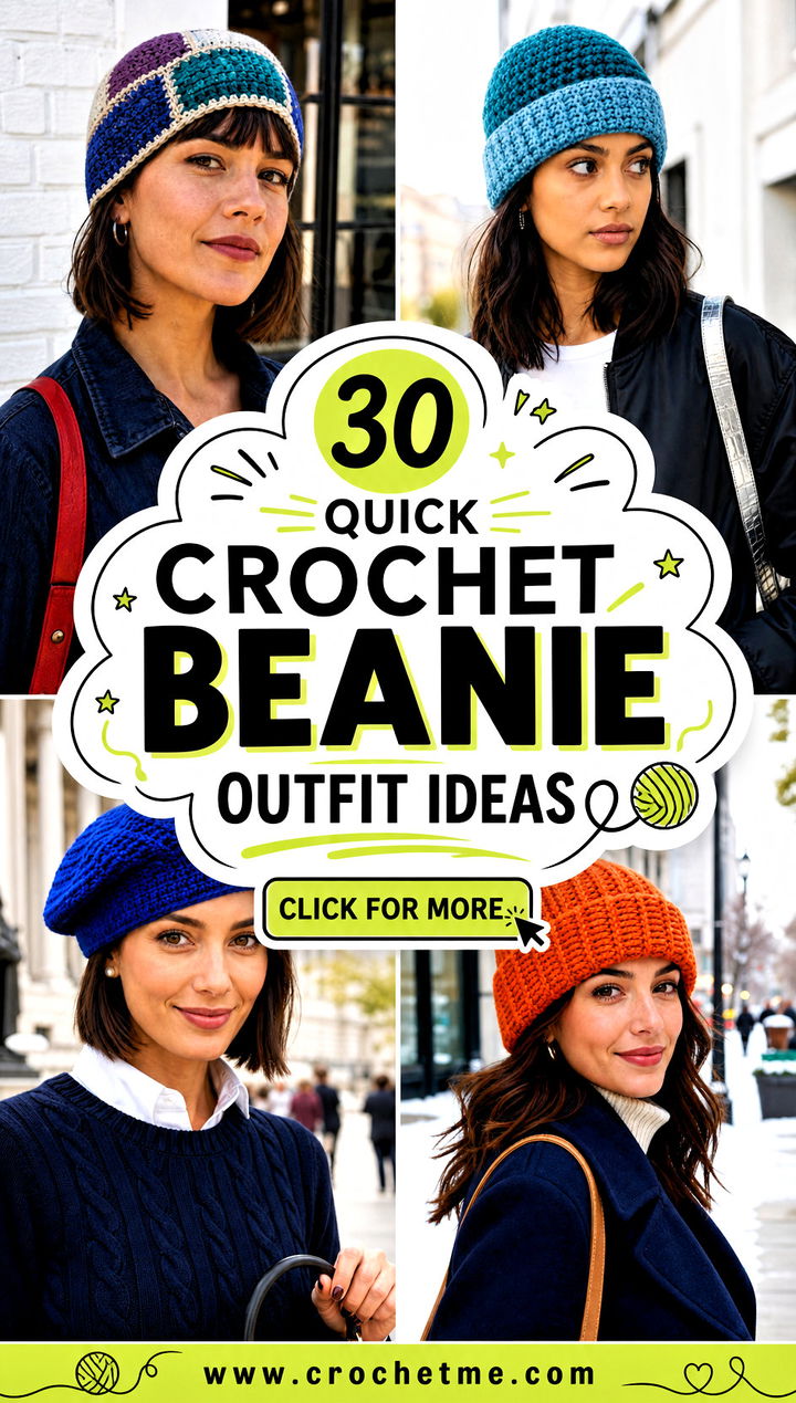 30 Quick Crochet Beanie outfit ideas - 30 Quick Crochet Beanie outfit ideas
