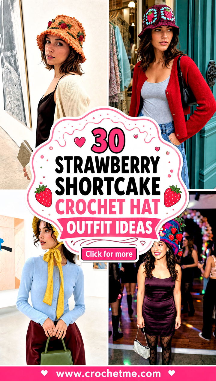 30 Strawberry Shortcake Crochet Hat outfit ideas - 30 Strawberry Shortcake Crochet Hat outfit ideas
