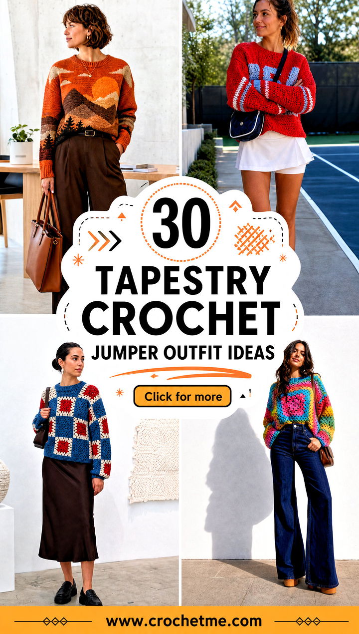 30 Tapestry Crochet Jumper outfit ideas - 30 Tapestry Crochet Jumper outfit ideas