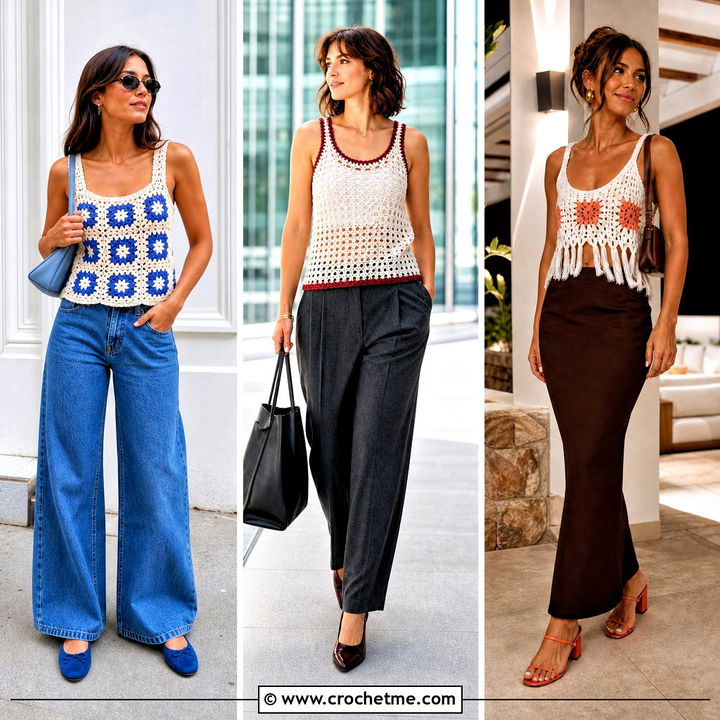 30 White Crochet Tank Top Outfit Ideas for Chic Sunny Days
