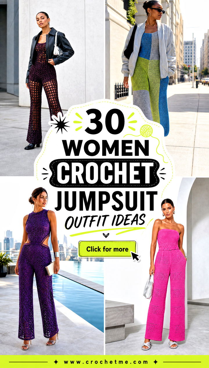 30 Women Crochet Jumpsuit outfit ideas - 30 Women Crochet Jumpsuit outfit ideas