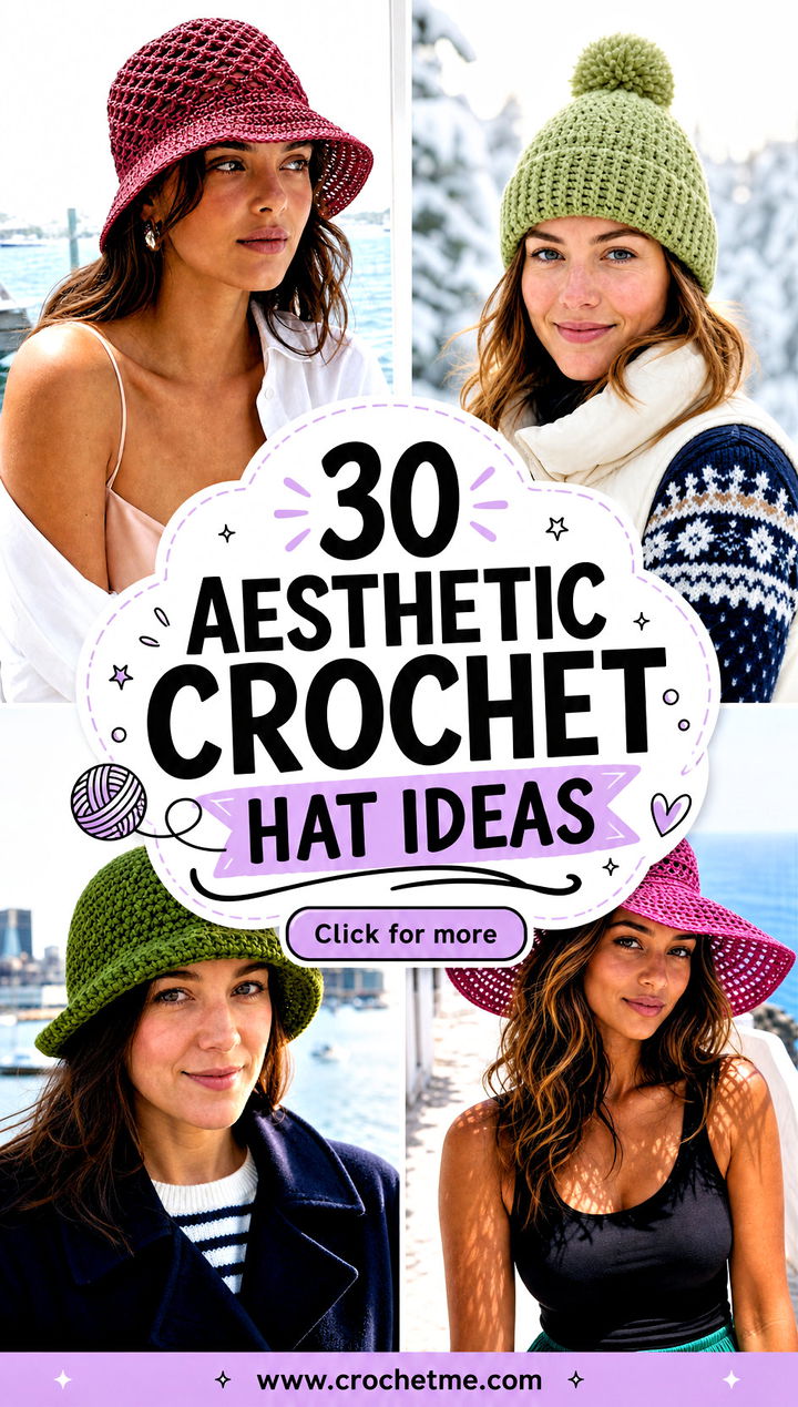 30 aesthetic crochet hat ideas - 30 aesthetic crochet hat ideas