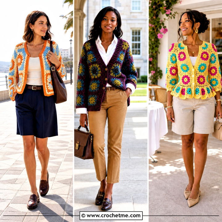 30 African Flower Crochet Cardigan Outfit Ideas to Try Now