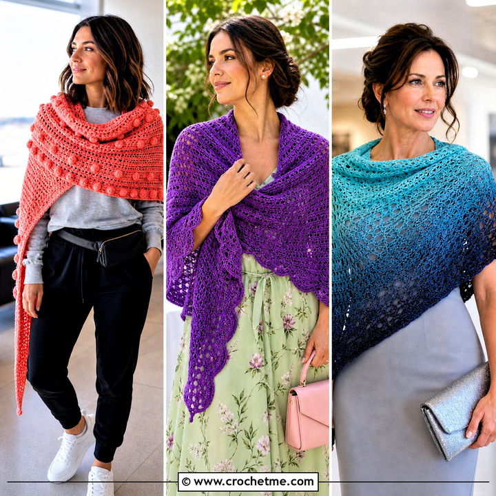 30 Asymmetrical Crochet Shawl Outfit Ideas for Chic Layering