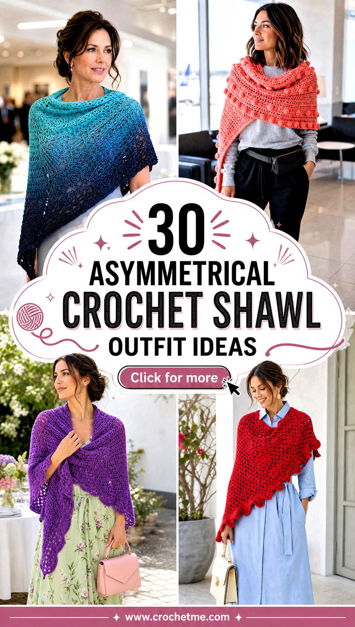 30 asymmetrical crochet shawl outfit ideas - 30 asymmetrical crochet shawl outfit ideas