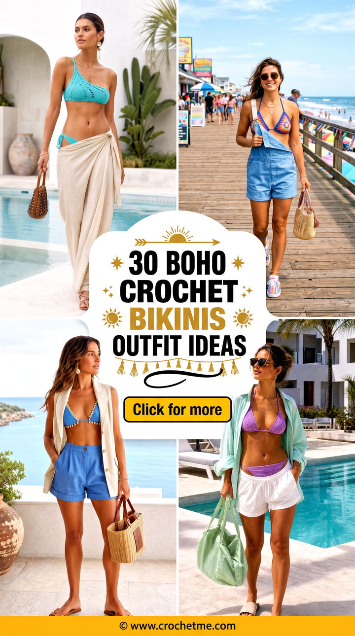 30 boho crochet bikinis outfit ideas - 30 boho crochet bikinis outfit ideas