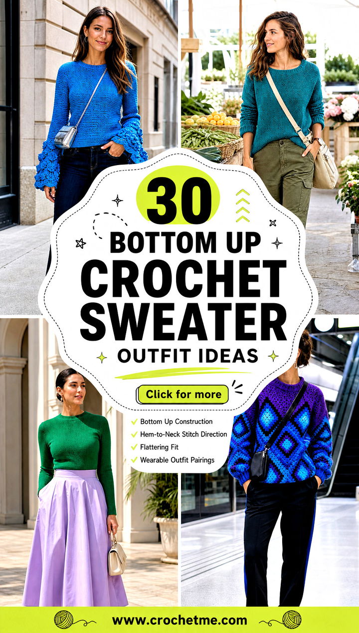 30 bottom up crochet sweater outfit ideas - 30 bottom up crochet sweater outfit ideas