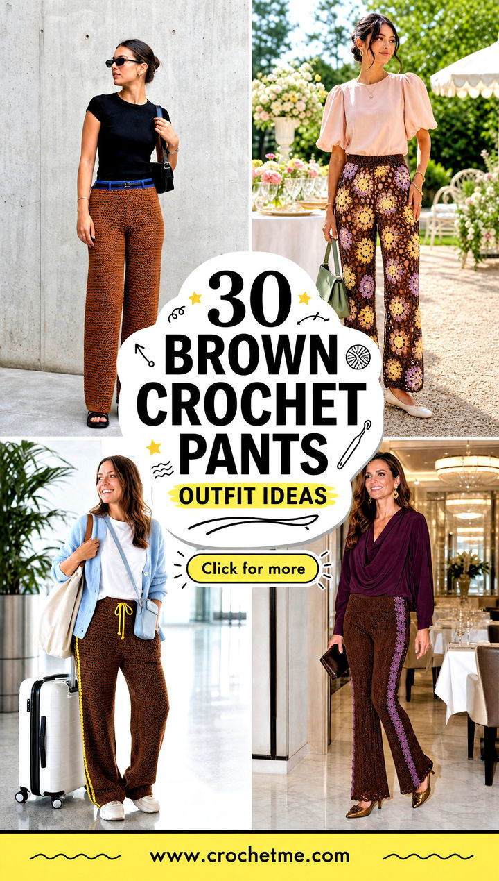 30 brown crochet pants outfit ideas - 30 brown crochet pants outfit ideas