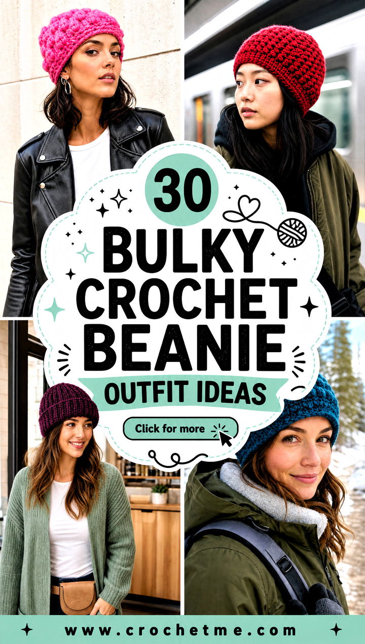 30 bulky crochet beanie outfit ideas - 30 bulky crochet beanie outfit ideas