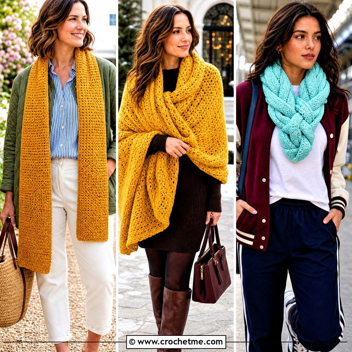 30 Bulky Crochet Scarf Outfit Ideas for Cozy Winter Style