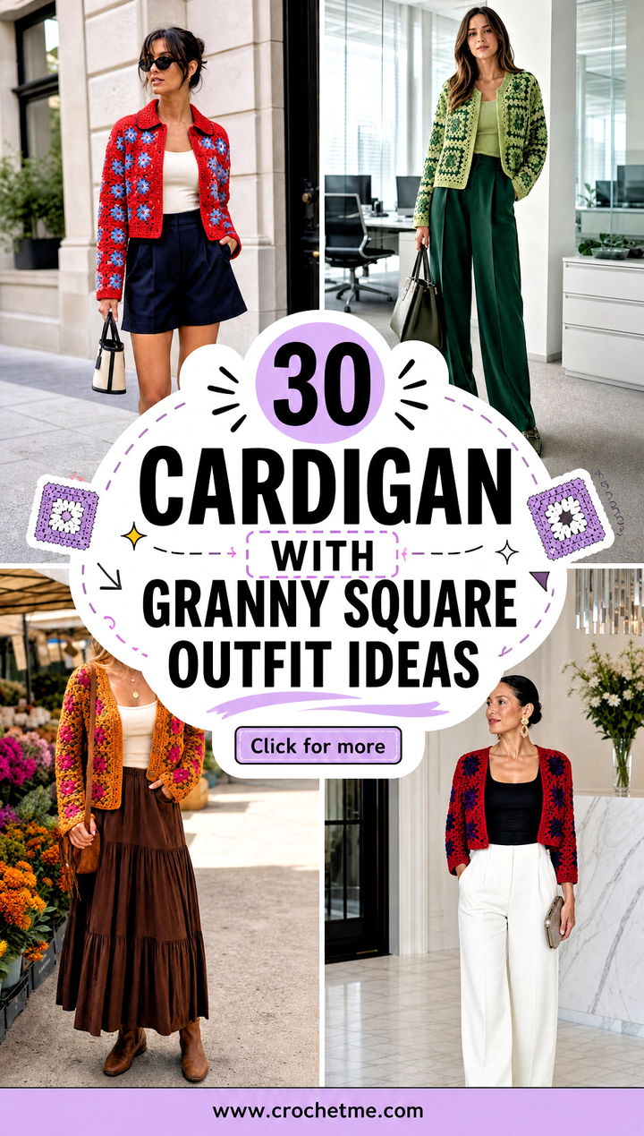 30 cardigan with granny square outfit ideas - 30 cardigan with granny square outfit ideas