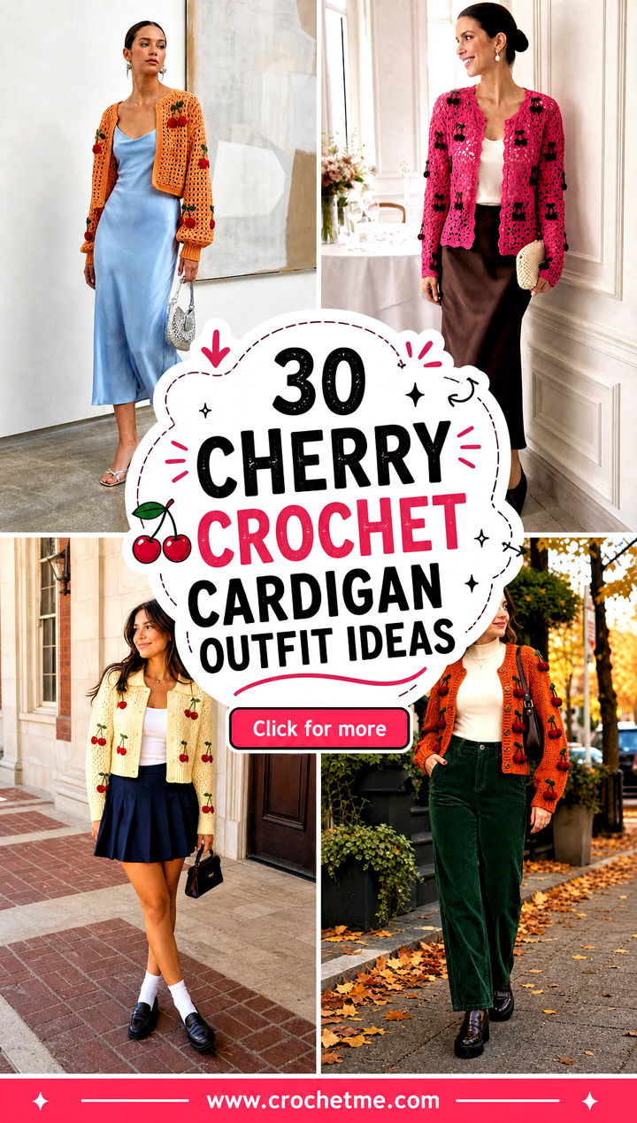 30 cherry crochet cardigan outfit ideas - 30 cherry crochet cardigan outfit ideas