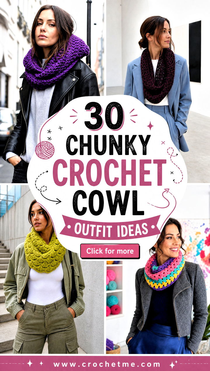 30 chunky crochet cowl outfit ideas - 30 chunky crochet cowl outfit ideas