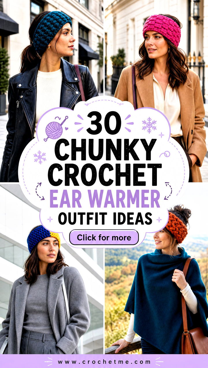 30 chunky crochet ear warmer outfit ideas - 30 chunky crochet ear warmer outfit ideas