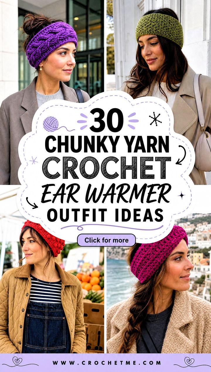 30 chunky yarn crochet ear warmer outfit ideas - 30 chunky yarn crochet ear warmer outfit ideas