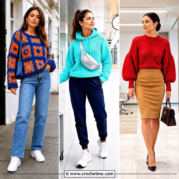 30 Cool Crochet Sweater Outfit Ideas for Fresh Everyday Style